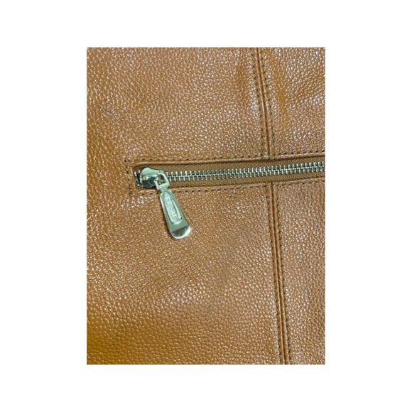 Paste Leather Handbag or Crossbody, Adjustable Shoulder Strap, Burnt Orange - Picture 16 of 16